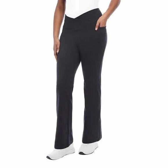 Jockey Bootcut Yoga Pants Large Pockets Criss Cross Waist Stretch Moisture Wick - Picture 1 of 7